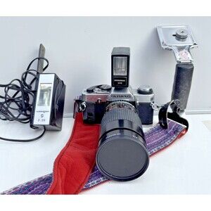 Olympus OMG 35mm SLR Film Camera + Sakar Lens- FOR PARTS ONLY NOT TESTED